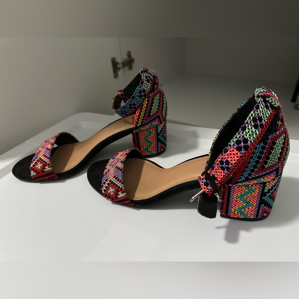 Neon Block Heel Sandals - Faryl Robin